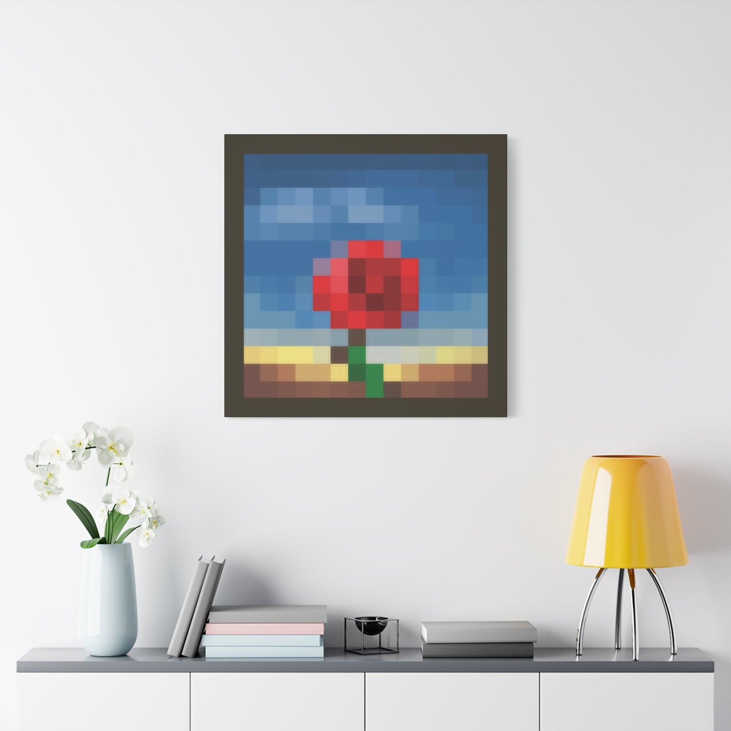Meditative Rose 1:1 Minecraft-Based Painting