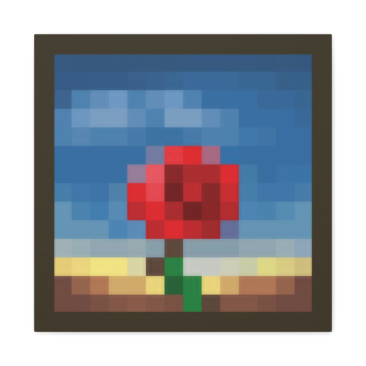 Meditative Rose 1:1 Minecraft-Based Painting