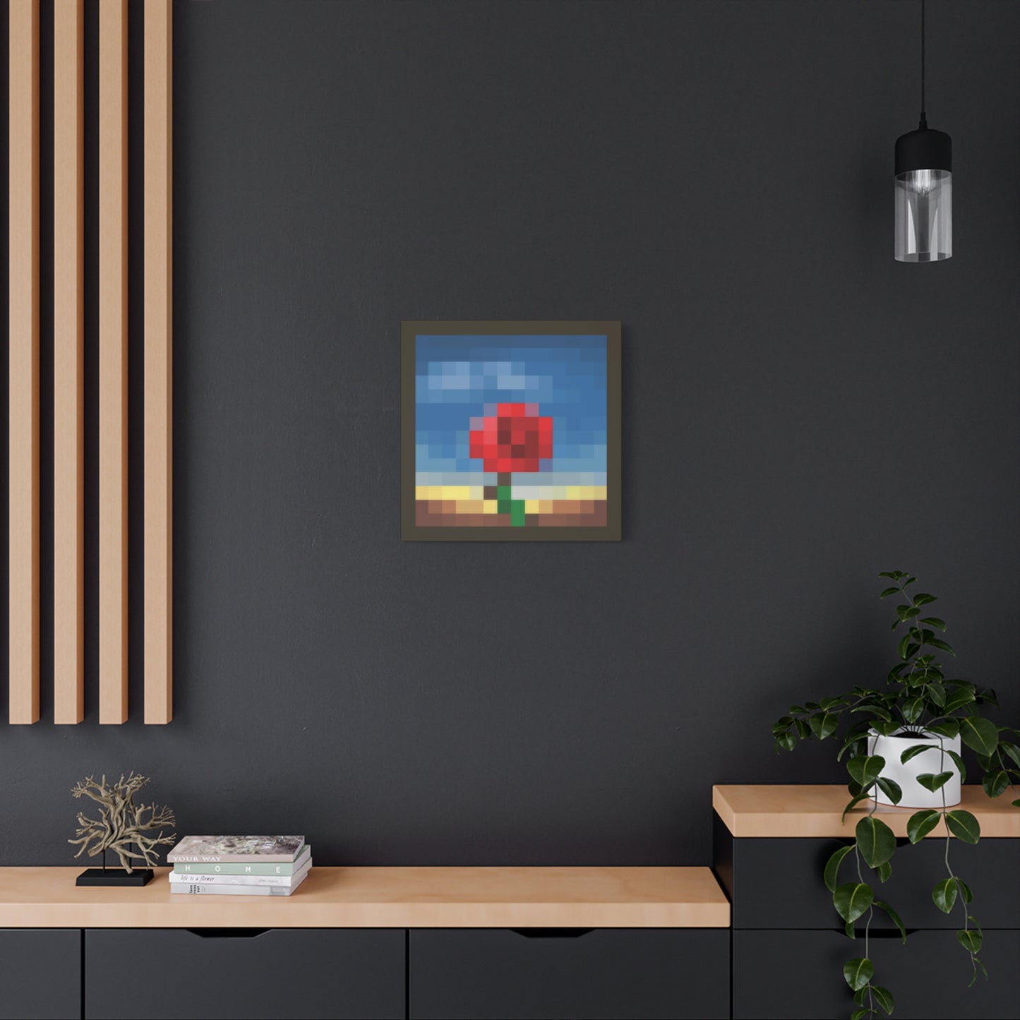 Meditative Rose 1:1 Minecraft-Based Painting