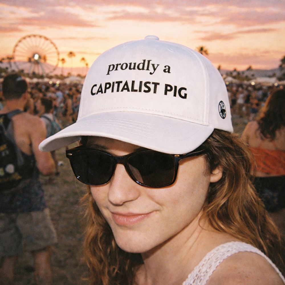 "Proudly a CAPITALIST PIG" Superior 5-Panel Mid-Profile Hat