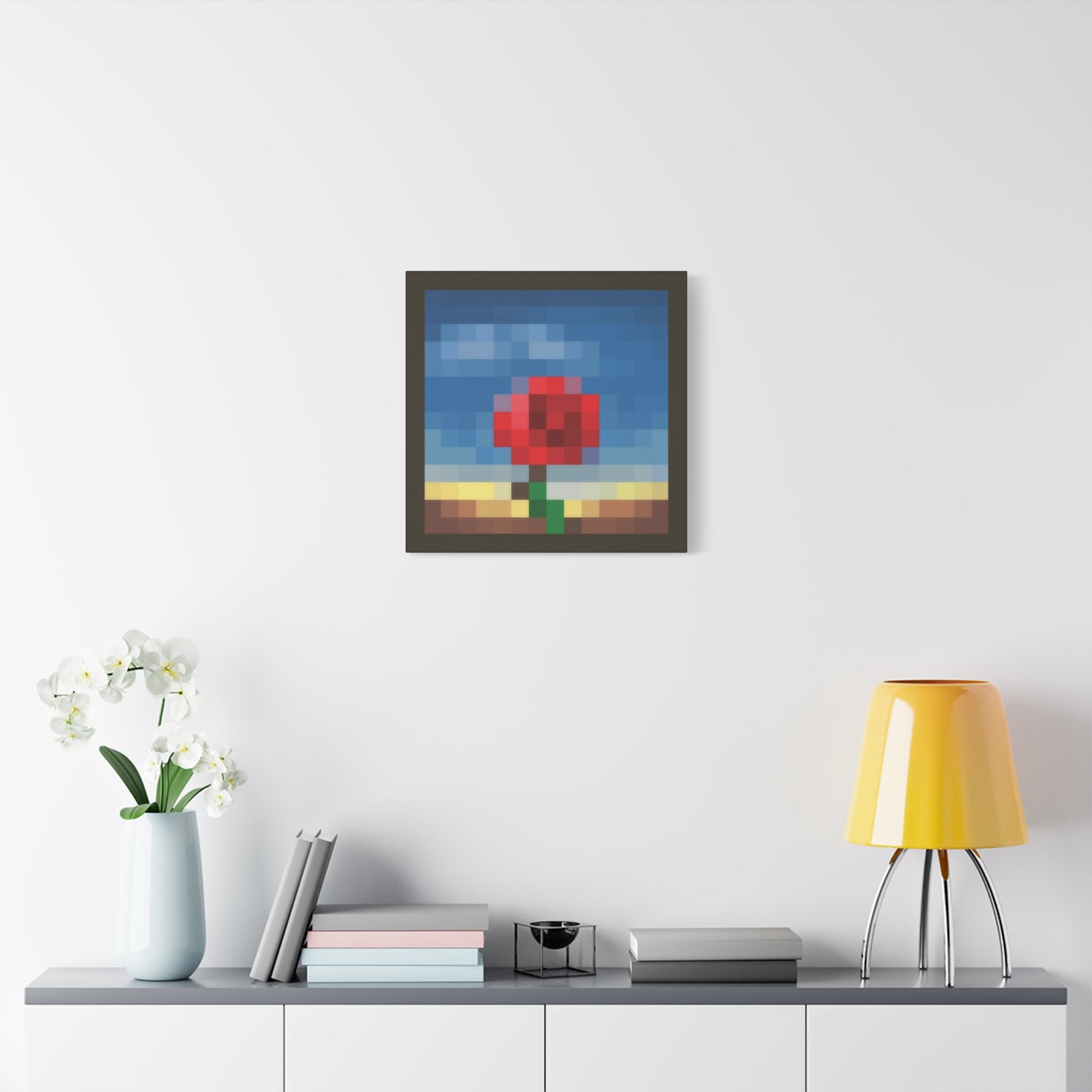 Meditative Rose 1:1 Minecraft-Based Painting