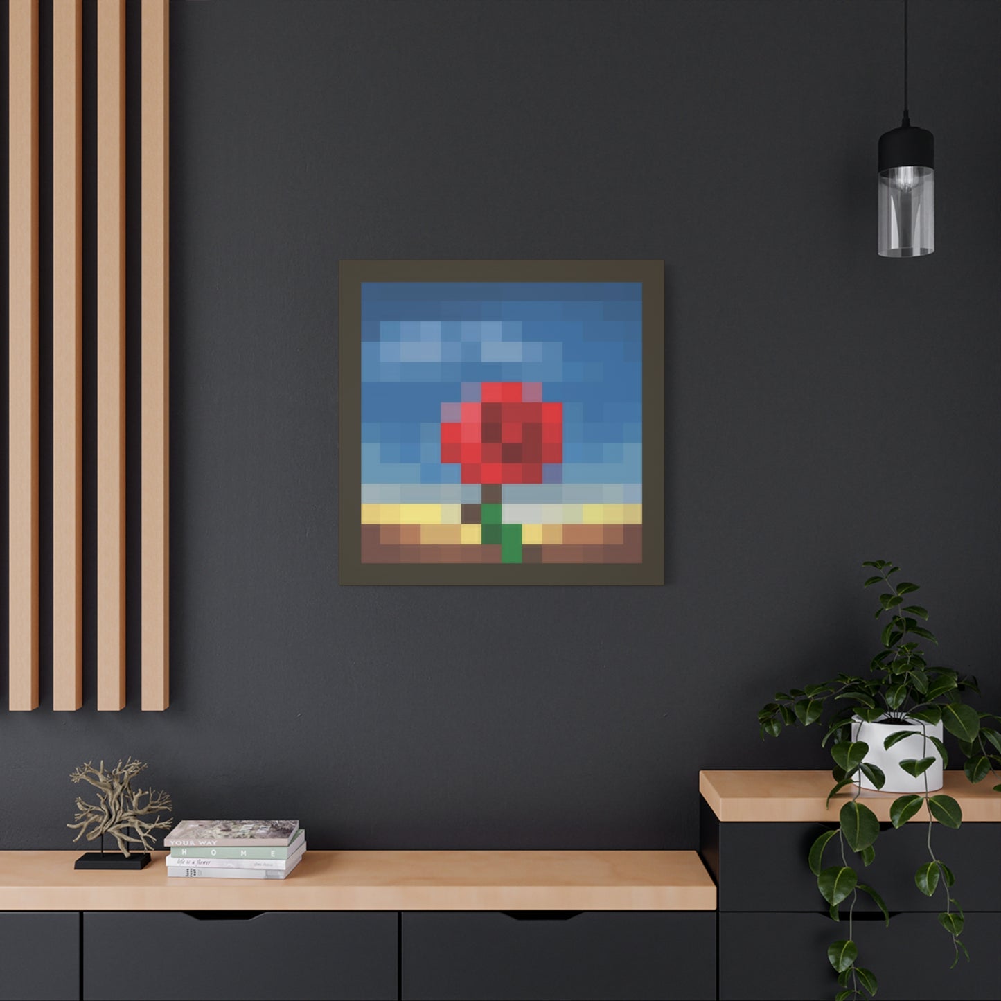 Meditative Rose 1:1 Minecraft-Based Painting