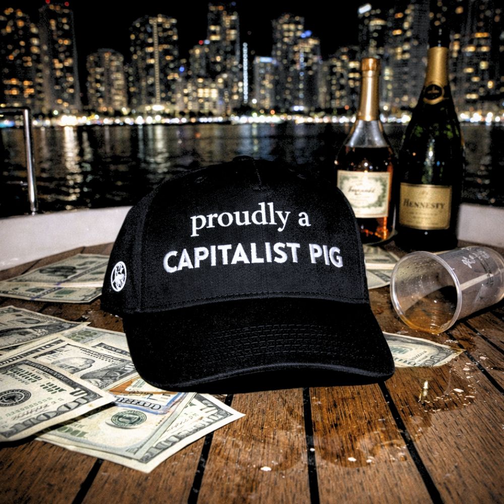 "Proudly a CAPITALIST PIG" Superior 5-Panel Mid-Profile Hat