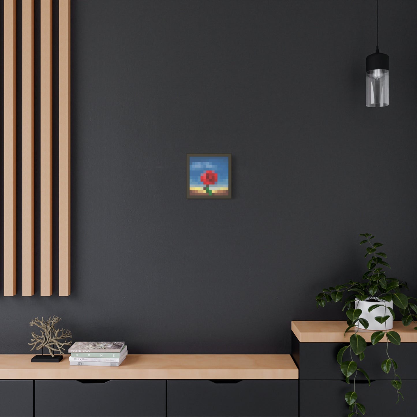 Meditative Rose 1:1 Minecraft-Based Painting