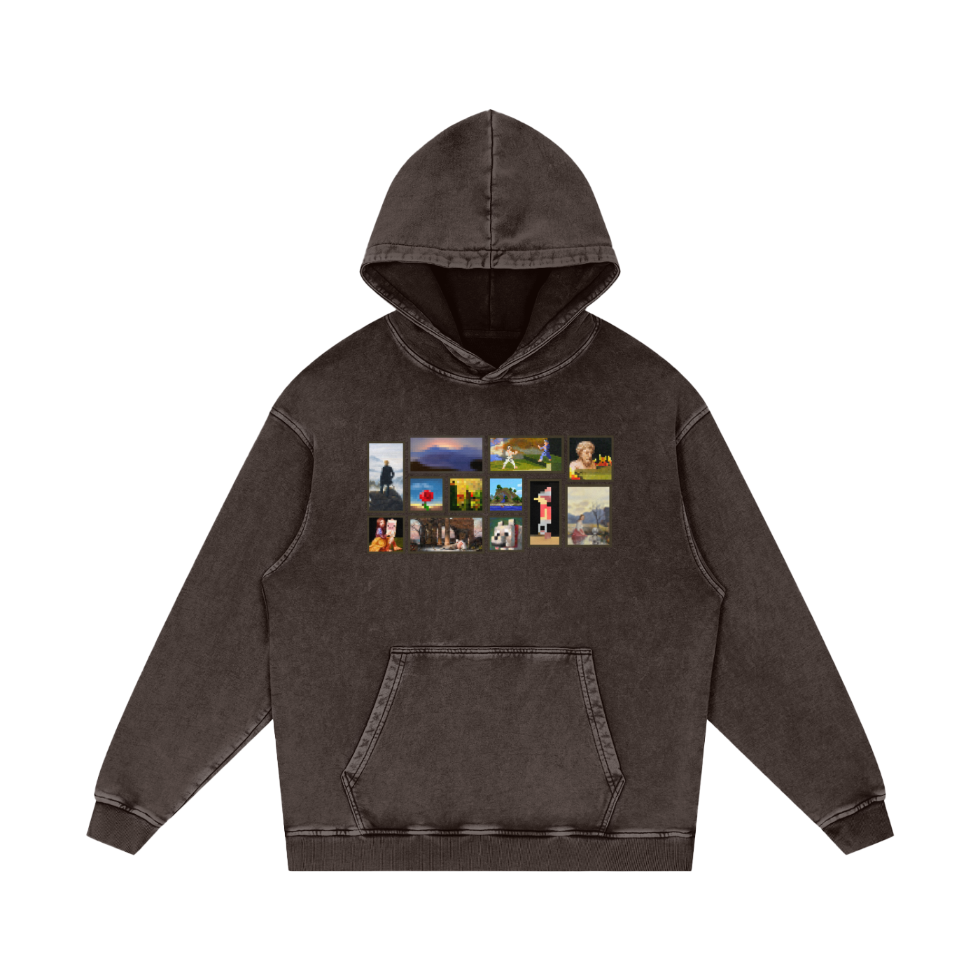 Snow Washed Loose Cotton Hoodie