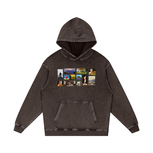Snow Washed Loose Cotton Hoodie